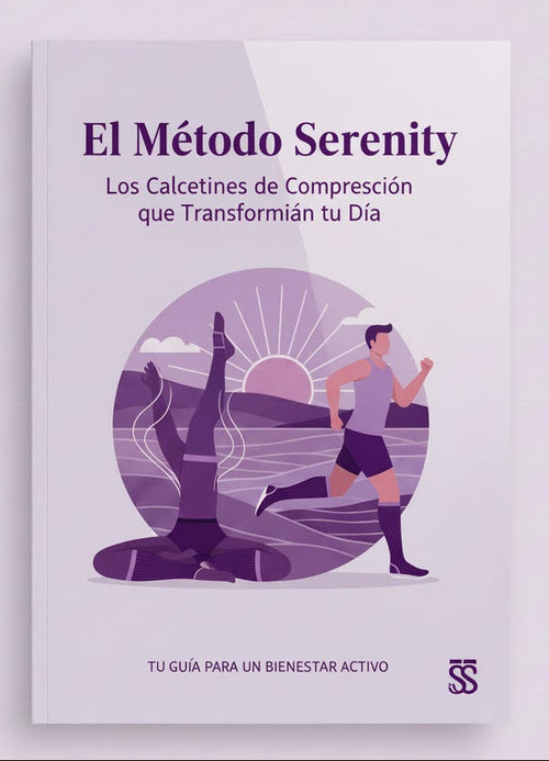 E-Book cover of "El Método Serenity" showing a serene design and promoting light legs and pain relief.